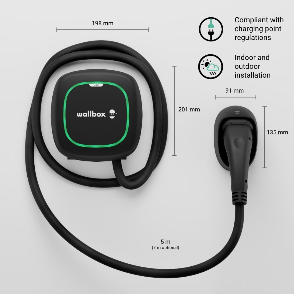 Wallbox Pulsar Max | 7.4kW Single Phase Type 2 Smart EV Charger