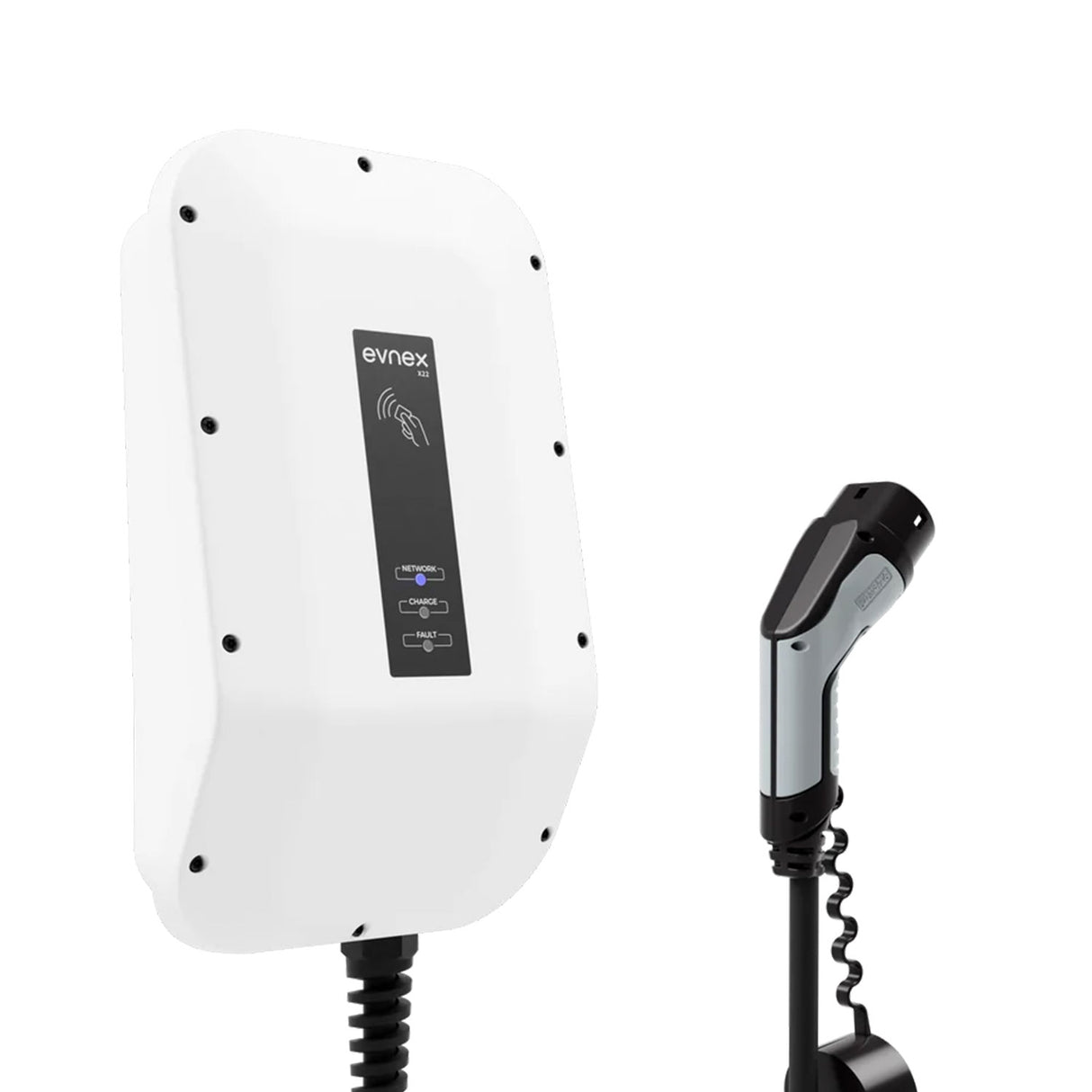 Evnex X Series Smart EV Charger 22kW with Type 2 Cable - White