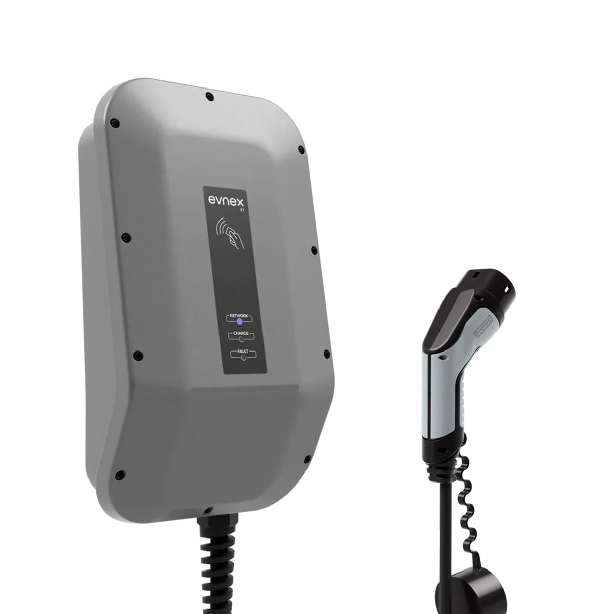Evnex X Series Smart EV Charger 7.4kW with Type 2 Cable - Grey