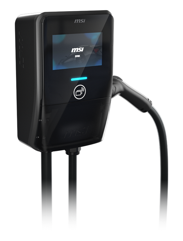 MSI Smart EV Charger Premium | 7.4 kW | w/5M Type 2 Cable | inbuilt WiFi | Black